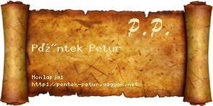 Péntek Petur névjegykártya